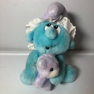 Baby Smurf Plush Toy 1985 Applause Vintage With Bear 10" Stuffed Animal Rare